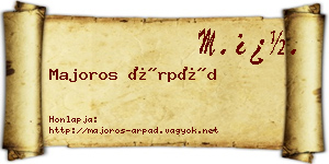 Majoros Árpád névjegykártya